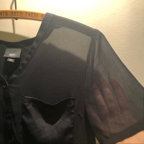 Cropped Sheer blouse M - Picture 3 of 5